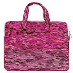 Pink  Waves Flow Series 1 Macbook Pro Double Pocket Laptop Bag by DimitriosArt