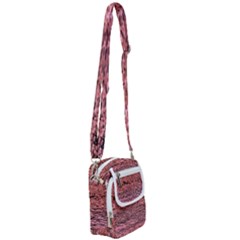 Pink  Waves Flow Series 2 Shoulder Strap Belt Bag by DimitriosArt