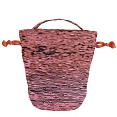 Pink  Waves Flow Series 2 Drawstring Bucket Bag by DimitriosArt
