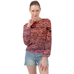 Pink  Waves Flow Series 2 Banded Bottom Chiffon Top by DimitriosArt