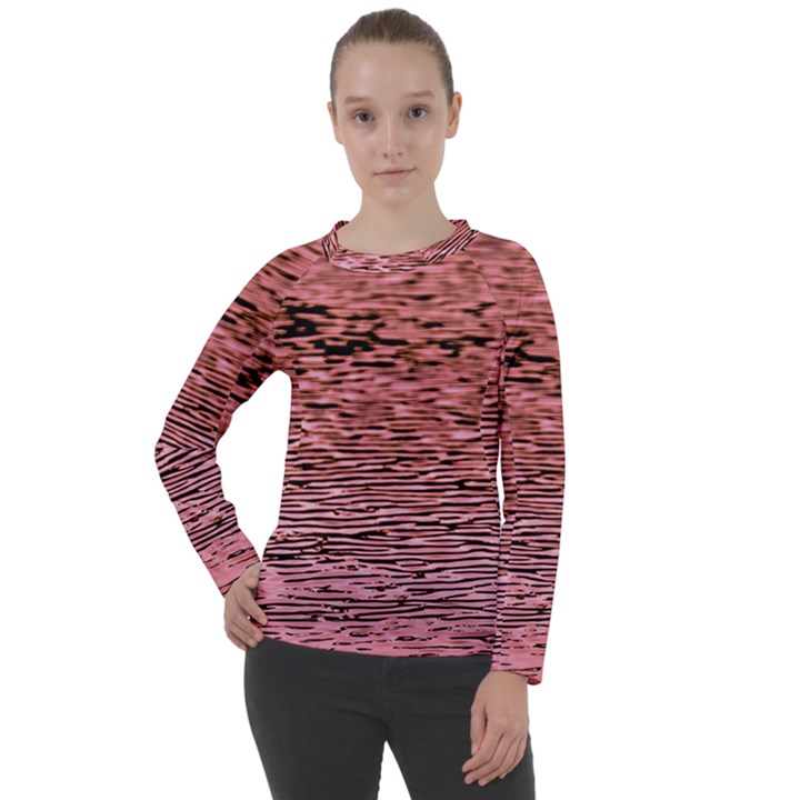 Pink  Waves Flow Series 2 Women s Long Sleeve Raglan Tee