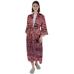 Pink  Waves Flow Series 2 Maxi Satin Kimono by DimitriosArt