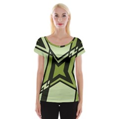 Abstract Pattern Geometric Backgrounds   Cap Sleeve Top by Eskimos