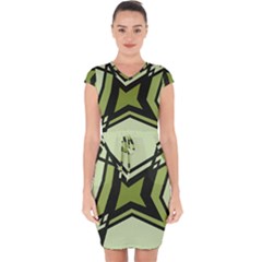 Abstract Pattern Geometric Backgrounds   Capsleeve Drawstring Dress  by Eskimos