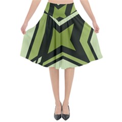 Abstract Pattern Geometric Backgrounds   Flared Midi Skirt by Eskimos