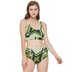 Abstract Pattern Geometric Backgrounds   Frilly Bikini Set by Eskimos