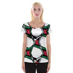 Abstract Pattern Geometric Backgrounds   Cap Sleeve Top by Eskimos