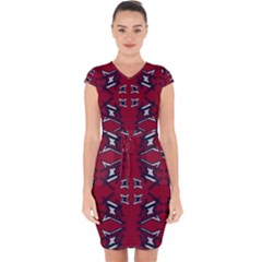 Abstract Pattern Geometric Backgrounds   Capsleeve Drawstring Dress  by Eskimos