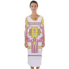 Music And Other Stuff Quarter Sleeve Midi Bodycon Dress by bfvrp