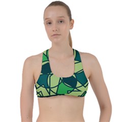 Abstract Pattern Geometric Backgrounds   Criss Cross Racerback Sports Bra by Eskimos