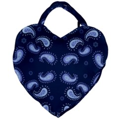 Floral Pattern Paisley Style Paisley Print   Giant Heart Shaped Tote by Eskimos