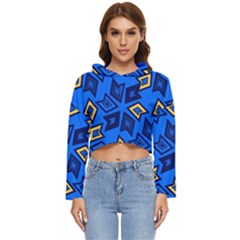 Abstract Pattern Geometric Backgrounds   Women s Lightweight Cropped Hoodie by Eskimos