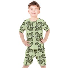 Abstract Pattern Geometric Backgrounds   Kids  Tee And Shorts Set by Eskimos