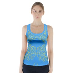 Floral Folk Damask Pattern Fantasy Flowers Floral Geometric Fantasy Racer Back Sports Top by Eskimos