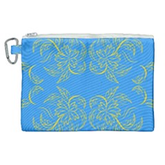 Floral Folk Damask Pattern Fantasy Flowers Floral Geometric Fantasy Canvas Cosmetic Bag (xl) by Eskimos