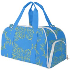 Floral Folk Damask Pattern Fantasy Flowers Floral Geometric Fantasy Burner Gym Duffel Bag by Eskimos