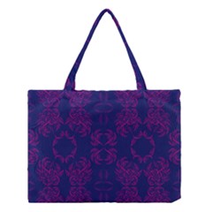 Floral Folk Damask Pattern Fantasy Flowers  Medium Tote Bag by Eskimos