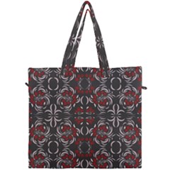 Floral Folk Damask Pattern Fantasy Flowers Floral Geometric Fantasy Canvas Travel Bag by Eskimos