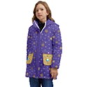 dots and stars Kid s Hooded Longline Puffer Jacket View3