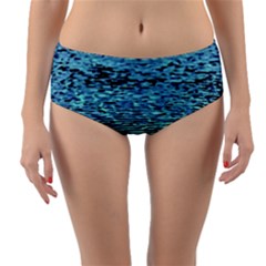 Blue Waves Flow Series 3 Reversible Mid-waist Bikini Bottoms by DimitriosArt