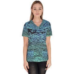 Blue Waves Flow Series 3 Women s V-neck Scrub Top by DimitriosArt