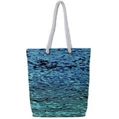 Blue Waves Flow Series 3 Full Print Rope Handle Tote (small) by DimitriosArt