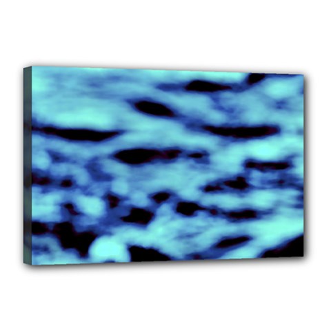 Blue Waves Flow Series 4 Canvas 18  X 12  (stretched) by DimitriosArt