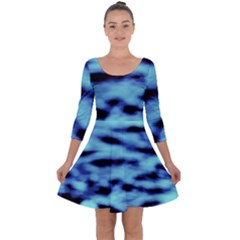 Blue Waves Flow Series 4 Quarter Sleeve Skater Dress