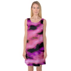 Pink  Waves Flow Series 2 Sleeveless Satin Nightdress by DimitriosArt