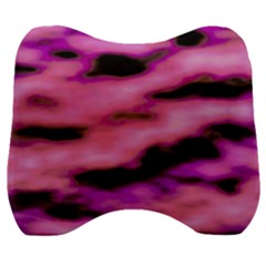 Pink  Waves Flow Series 2 Velour Head Support Cushion by DimitriosArt