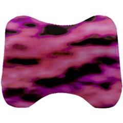 Pink  Waves Flow Series 2 Head Support Cushion by DimitriosArt