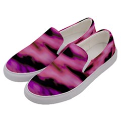 Pink  Waves Flow Series 2 Men s Canvas Slip Ons by DimitriosArt