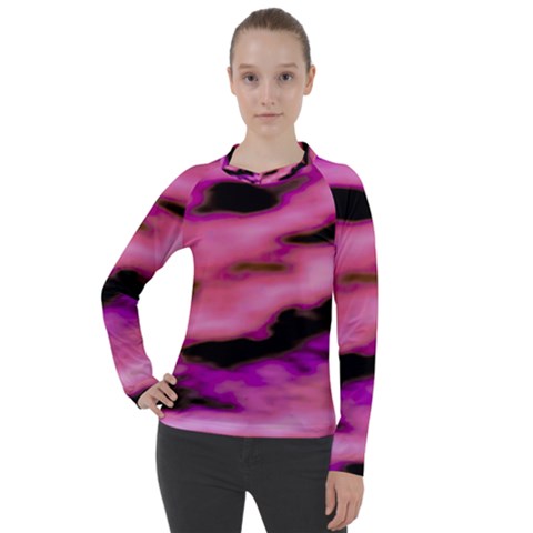 Pink  Waves Flow Series 2 Women s Pique Long Sleeve Tee by DimitriosArt