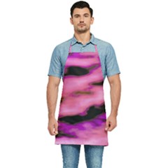 Pink  Waves Flow Series 2 Kitchen Apron by DimitriosArt