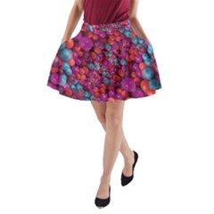 Colorful Spheres Motif Print Design Pattern A-line Pocket Skirt by dflcprintsclothing