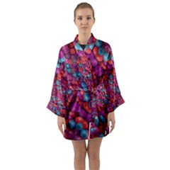 Colorful Spheres Motif Print Design Pattern Long Sleeve Satin Kimono by dflcprintsclothing