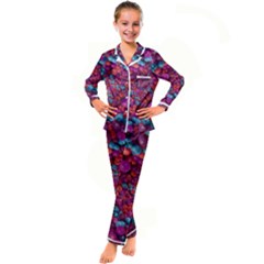 Colorful Spheres Motif Print Design Pattern Kid s Satin Long Sleeve Pajamas Set by dflcprintsclothing