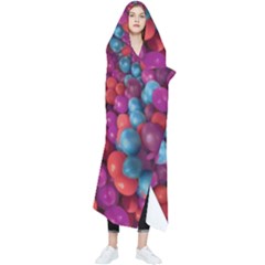 Colorful Spheres Motif Print Design Pattern Wearable Blanket by dflcprintsclothing