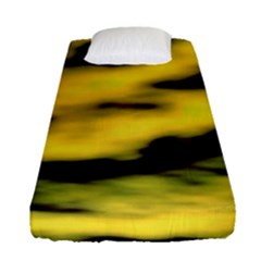 Yellow Waves Flow Series 1 Fitted Sheet (single Size) by DimitriosArt