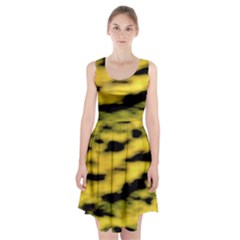 Yellow Waves Flow Series 1 Racerback Midi Dress by DimitriosArt