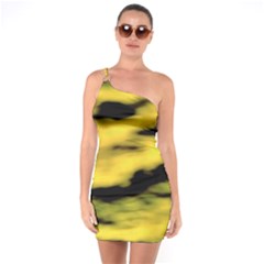 Yellow Waves Flow Series 1 One Soulder Bodycon Dress by DimitriosArt