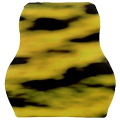 Yellow Waves Flow Series 1 Car Seat Velour Cushion  by DimitriosArt