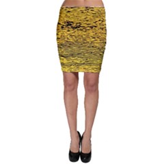 Yellow Waves Flow Series 2 Bodycon Skirt by DimitriosArt