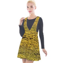 Yellow Waves Flow Series 2 Plunge Pinafore Velour Dress by DimitriosArt