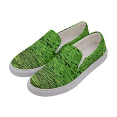 Green Waves Flow Series 2 Women s Canvas Slip Ons by DimitriosArt