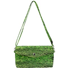 Green Waves Flow Series 2 Removable Strap Clutch Bag by DimitriosArt