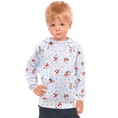 Cute Faces Of Snowmen Kids  Hooded Pullover by SychEva