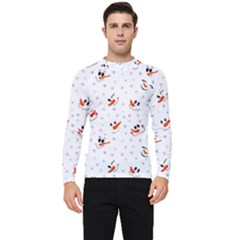 Cute Faces Of Snowmen Men s Long Sleeve Rash Guard by SychEva