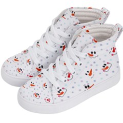 Cute Faces Of Snowmen Kids  Hi-top Skate Sneakers by SychEva