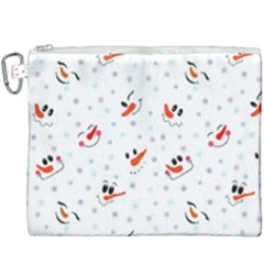 Cute Faces Of Snowmen Canvas Cosmetic Bag (xxxl) by SychEva